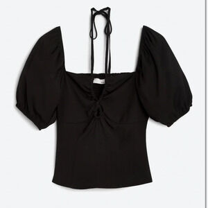 Heatherly Adele Keyhole Puff Sleeve Woven Top LP